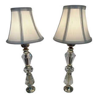 1940s Hollywood Regency/Art Deco Marble Base Boudoir Lamps - a Pair For Sale