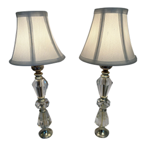 1940s Hollywood Regency/Art Deco Marble Base Boudoir Lamps - a Pair