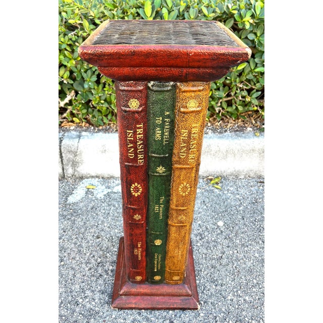 Faux Book Pedestal Plant Stand For Sale - Image 10 of 10