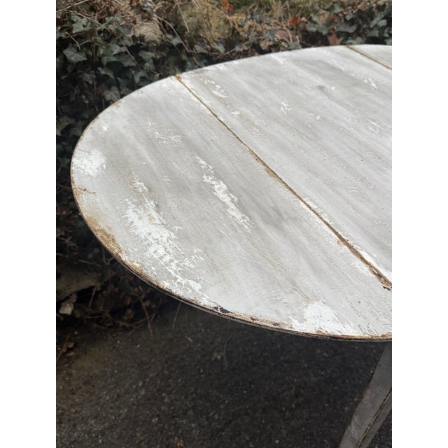 Hand Painted Rustic European Gustavian Inspired Pembroke End Tables - Newly Painted For Sale - Image 11 of 11