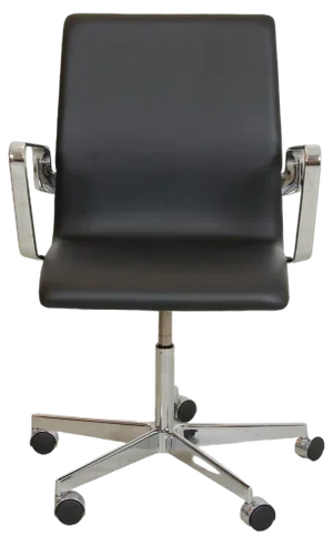 Oxford Desk Chair in Black Colored Nevada Leather by Arne Jacobsen, 2000s