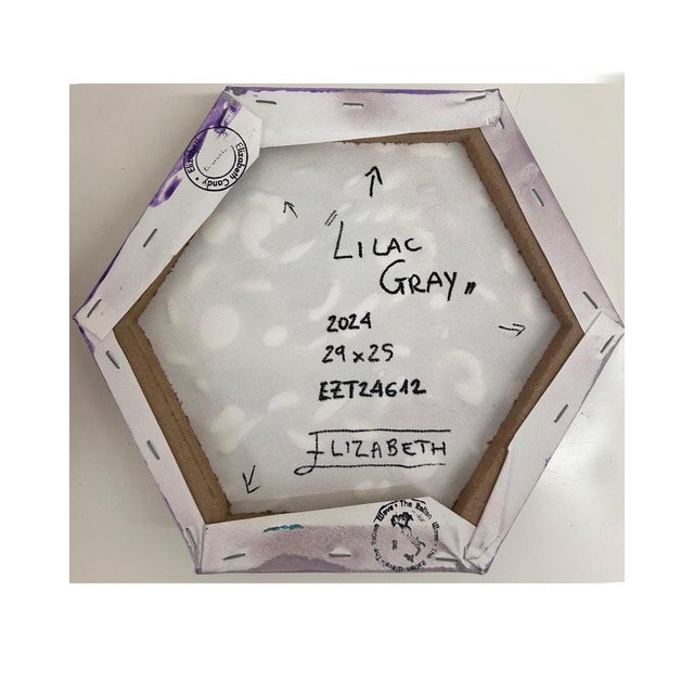 Lilac Grey Sculptural Hexagonal Fake Marshmallow Series Wall Art in Clay For Sale - Image 4 of 9