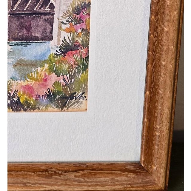 White 1970s Joan Forbes 'Somerset Bridge' Bermuda Lithograph in Wood Frame For Sale - Image 8 of 12