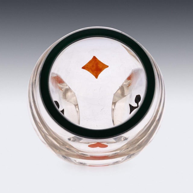 Vintage French Silver-Mounted Cut Glass Dice Thrower, 1931 For Sale - Image 6 of 12