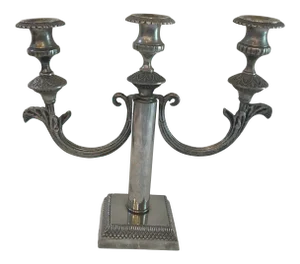 Vintage Pewter Three Arm Candelabra