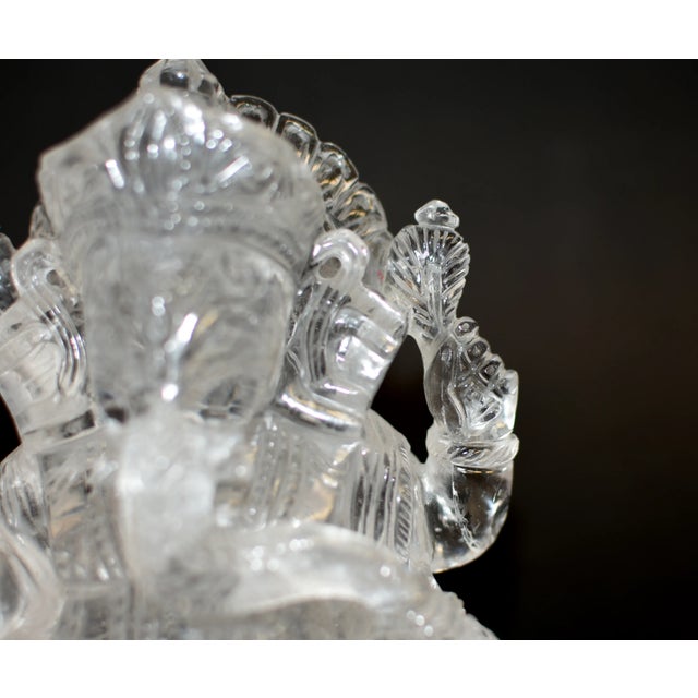 Transparent Rock Crystal Quartz Ganesh 7" For Sale - Image 8 of 12