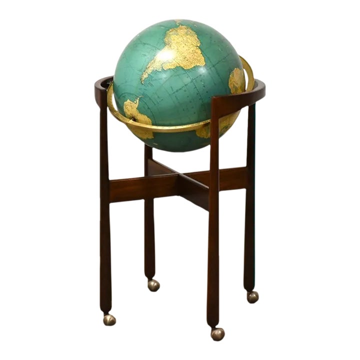Refinished Jens Risom Walnut Globe | Chairish