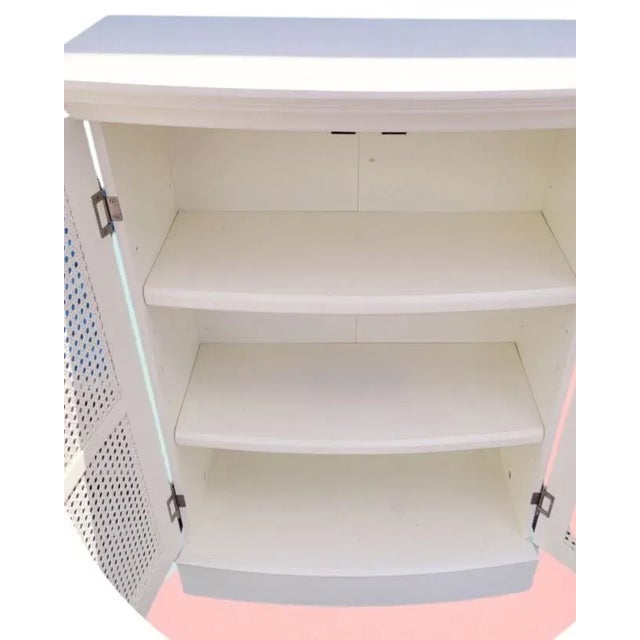 Traditional Oversized Vintage Cane and Wood 2 Door White Wall Medicine Storage Bathroom Cabinet For Sale - Image 3 of 6