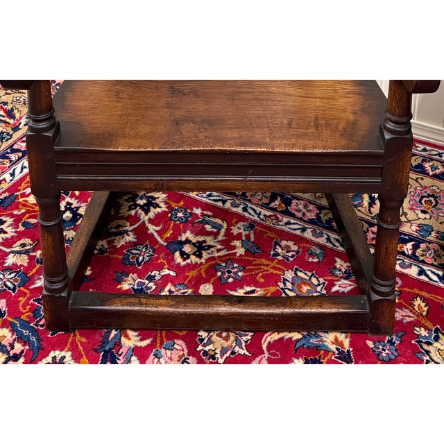 Wood Antique Pair of English Carved Oak Wainscot Highbacked Armchairs C. 1900-1920 For Sale - Image 7 of 18