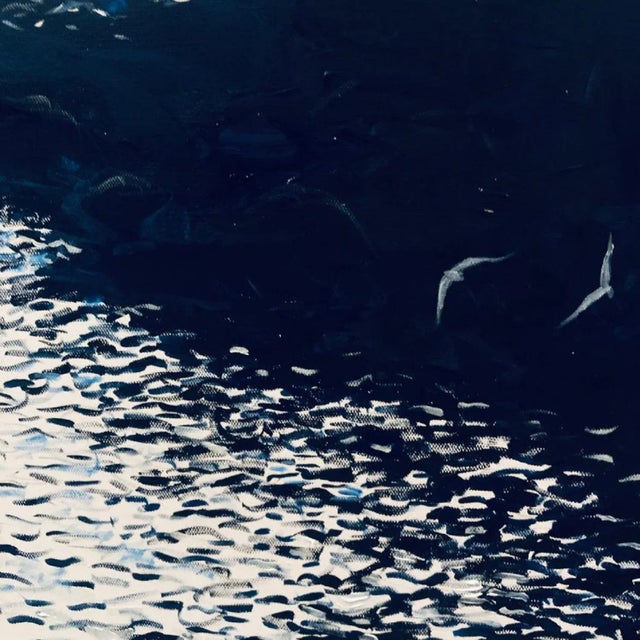 Contemporary "Evening by the Beach" Contemporary English Coastal Landscape Acrylic Painting For Sale - Image 3 of 6