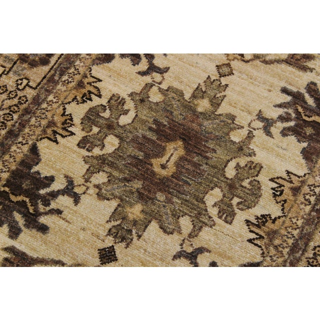 1990s Boho Chic Ziegler Beige/Brown Wool Runner Rug- 2'6'' X 10'1'' For Sale - Image 5 of 10