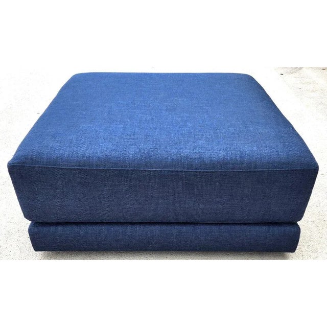 Textile Crate & Barrel Ottoman For Sale - Image 7 of 11