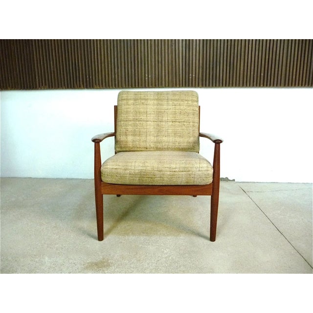 Danish Teak and Wool Easy Chair by Grete Jalk for Cado, 1960s For Sale - Image 6 of 13