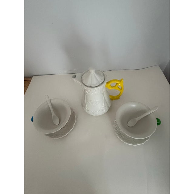Contemporary 1990s Seletti I-Ware’s Collection Tea Set With 2 Cups/Saucers/Teaspoons - 8 pcs For Sale - Image 3 of 10