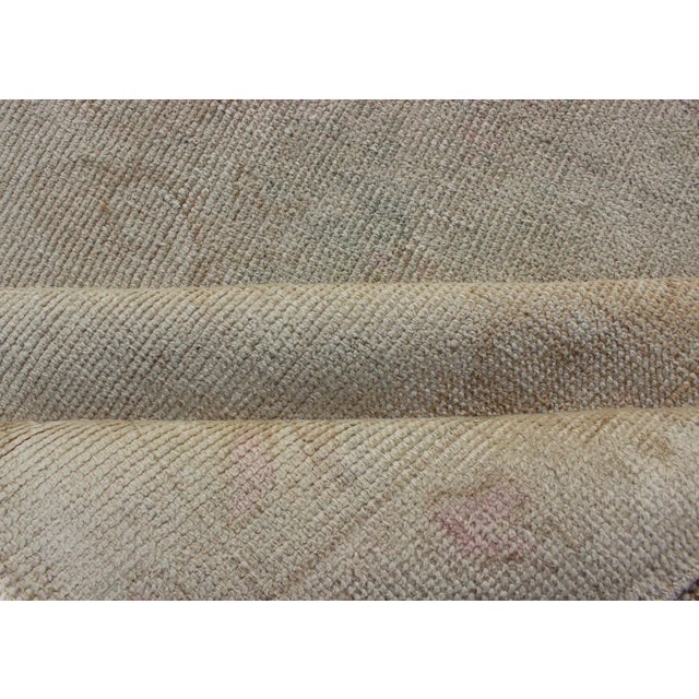 Vintage Turkish Oushak With Large Medallion in Muted Earth Tones For Sale - Image 9 of 10