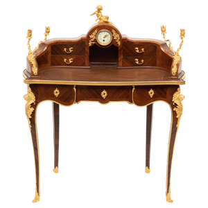 Antique Lady's Desk in Marquetry and Gilt Bronze