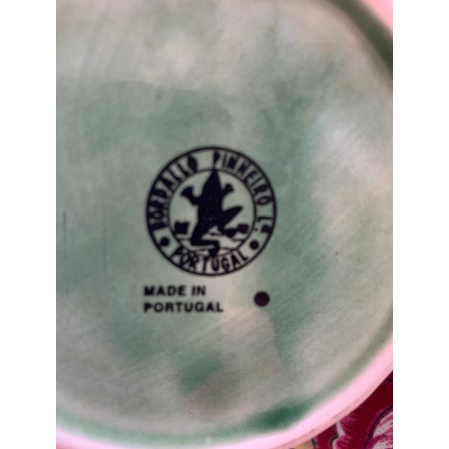 Ceramic Green Majolica Holly Pitcher by Bordallo Pinheiro For Sale - Image 7 of 9