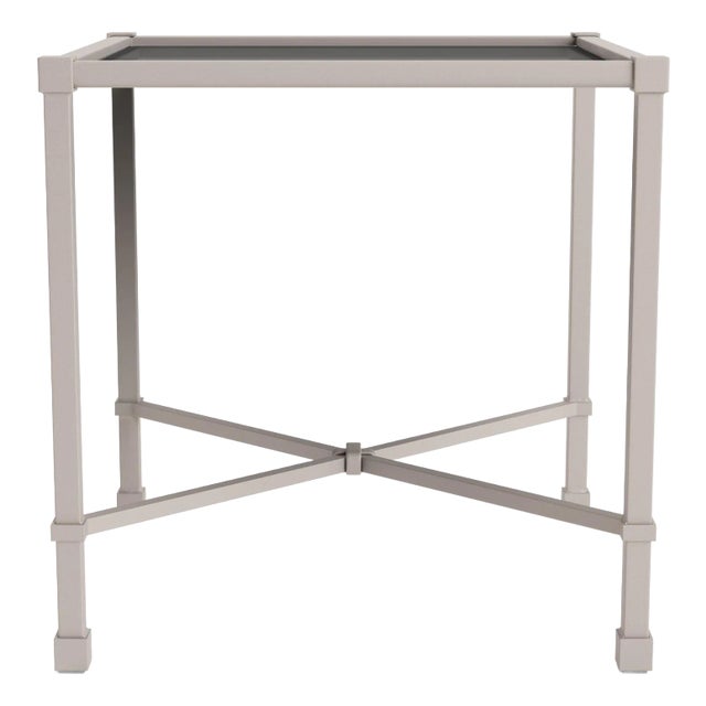 Brown Jordan Venetian 18" Square Occasional Table, Dove frame For Sale