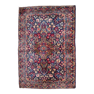 1920s, Handmade Antique Persian Kerman Rug 4' X 6.4' For Sale