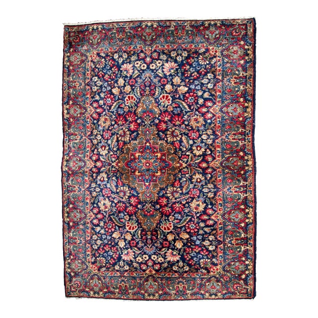 1920s, Handmade Antique Persian Kerman Rug 4' X 6.4' For Sale