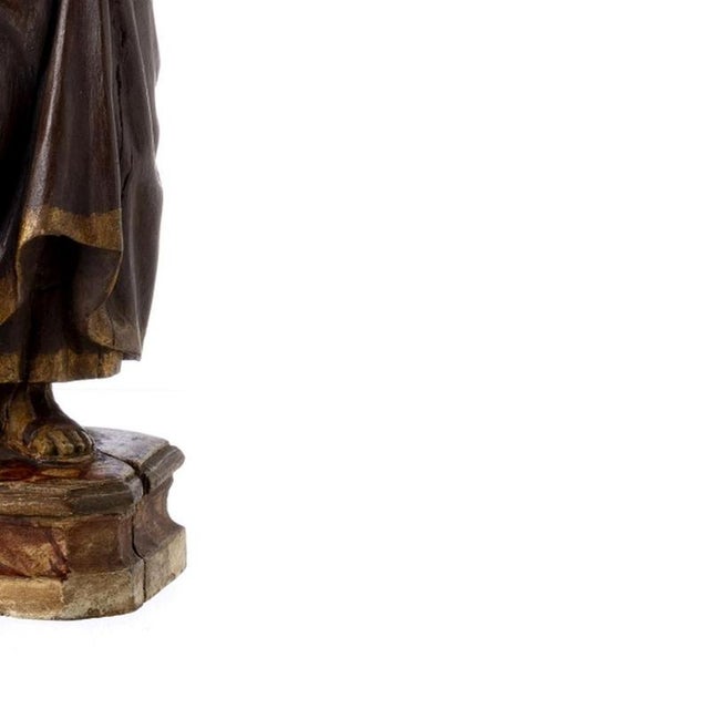 Saint Anthony with the Child Jesus Figurine, 19th Century For Sale - Image 5 of 6