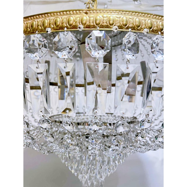 Traditional Vintage Italian Bronze Basket Chandelier For Sale - Image 3 of 10