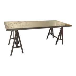 Mirror Desk With Trestle Base For Sale