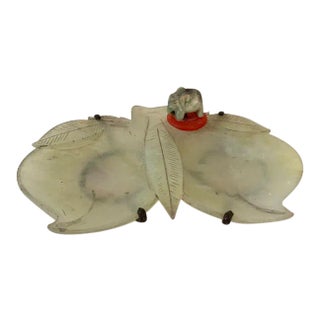 Early 20th Century Antique Carved Jade Dish For Sale