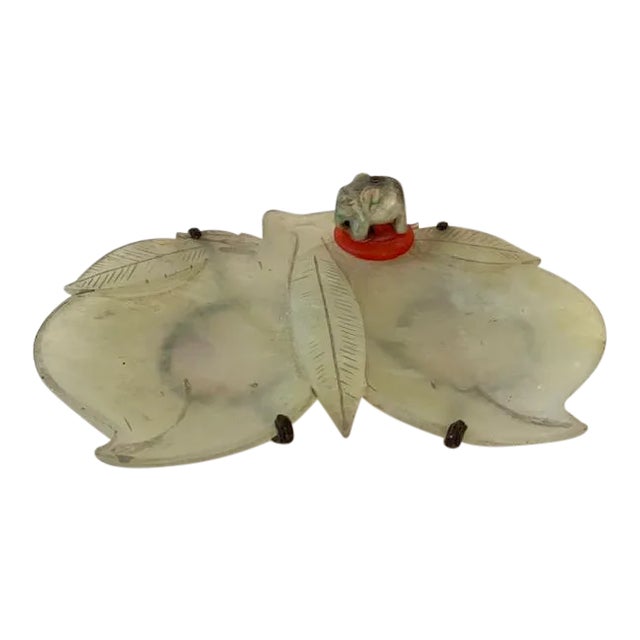Early 20th Century Antique Carved Jade Dish For Sale