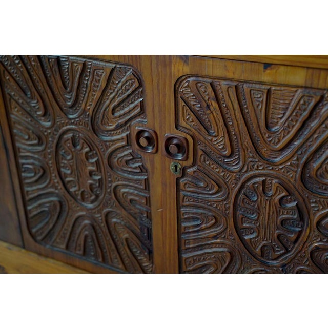 Hand-Carved Sideboard from Aquarius Enterprises, South Africa, 1970s For Sale - Image 14 of 18