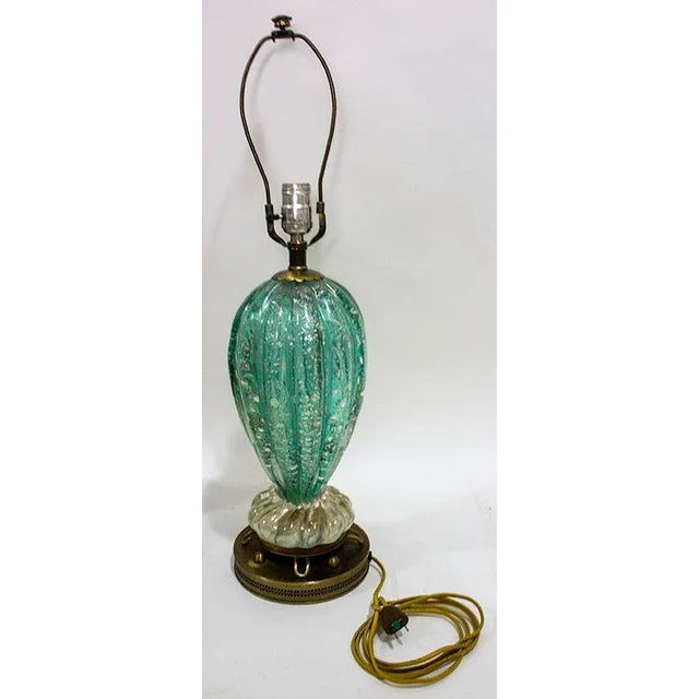 Toso Murano Vintage 1950’s Murano Barovier & Toso Iridized Lamp For Sale - Image 4 of 7