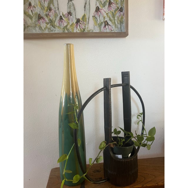 1970s Signed Mid-Century Modern Studio Pottery Drip Vase For Sale - Image 6 of 6