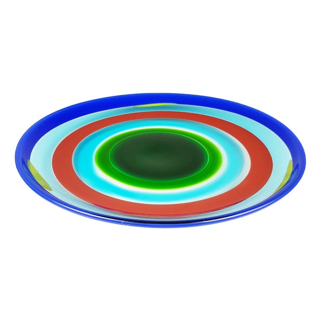 Vintage Murano Glass Plate by Berit Johansson for Salviati, 1991 For Sale