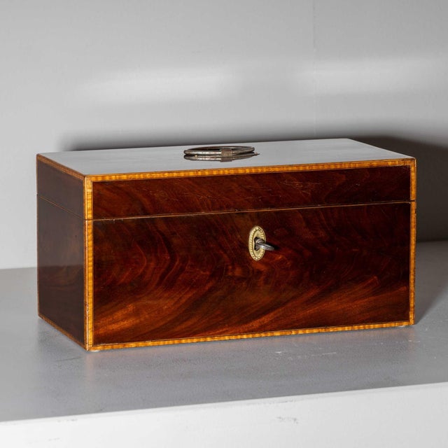 Brown Mahogany Tea Chest, probably England, circa 1830 For Sale - Image 8 of 10
