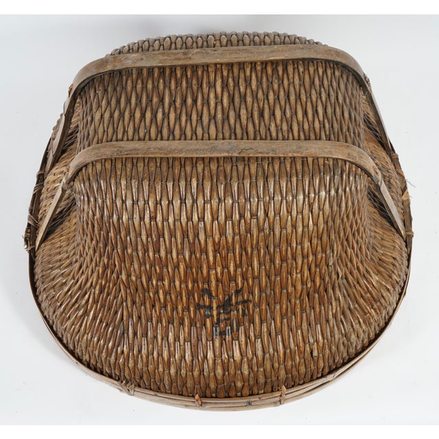 Large Vintage Chinese Handwoven Water Basket For Sale - Image 10 of 11