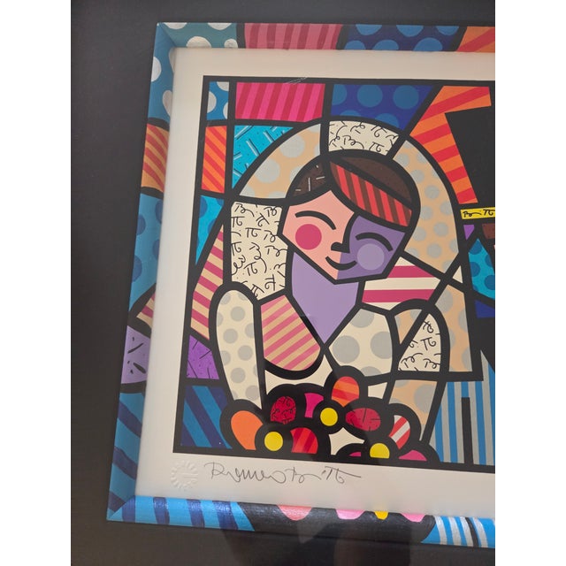 1990s Romero Britto Bride and Groom Pop Art Framed Limited Edition Serigraph Print 149/365 For Sale - Image 13 of 14