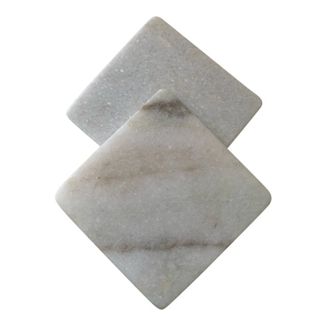 Earthy Stone Granite Square Coasters - a Pair For Sale