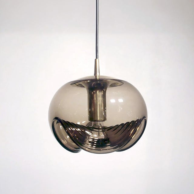 Mid-Century Modern Smoked Glass Hanging Light by Peill & Putzler, 1970 For Sale - Image 3 of 6