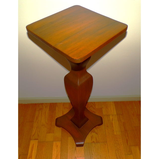 Vintage Solid Wood Pedestal Plant Fern Bust Stand For Sale - Image 12 of 16