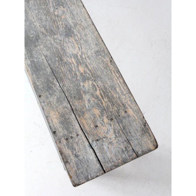 Antique Painted Farmhouse Bench For Sale - Image 11 of 18