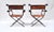 Chestnut A Pair of Italian Savonarola Iron & Leather Campaign Chairs For Sale - Image 8 of 12