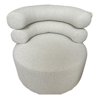 Modern Boucle Swivel Accent Chair For Sale