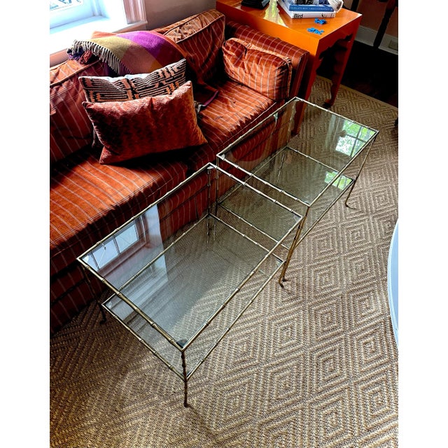 Maison Bagues Brass Tables of Faux Bamboo Form, a Pair For Sale - Image 11 of 11
