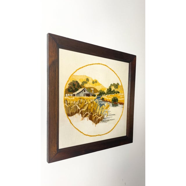 Vintage Crewel Embroidery Art Framed Chairish