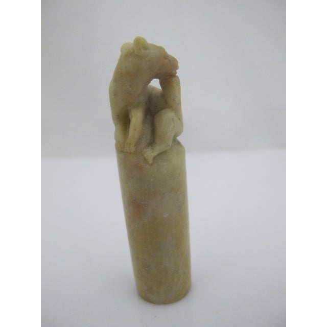 Small Chinese Hand Carved Animal Dog Soapstone Chop Seal Figurine For Sale In Portland, OR - Image 6 of 9