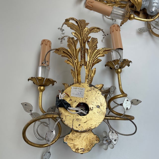 Pair of 1960s Crystal Chinoiserie Wall Sconces Attributed to Sherle Wagner For Sale - Image 11 of 12