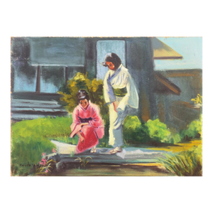 'Ladies in a Japanese Garden' by Freda Hansen, Alameda Art Association, California