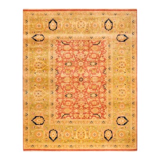 Mogul, One-of-a-Kind Hand-Knotted Area Rug in Orange, 8' 2" x 10' 6" For Sale