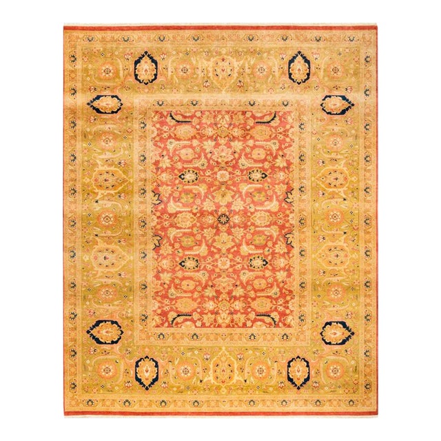 Mogul, One-of-a-Kind Hand-Knotted Area Rug in Orange, 8' 2" x 10' 6" For Sale