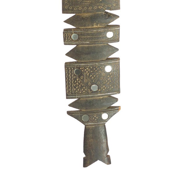 Vintage Berber Hand-Carved Wooden Tent Peg Wall Sculpture For Sale - Image 6 of 7